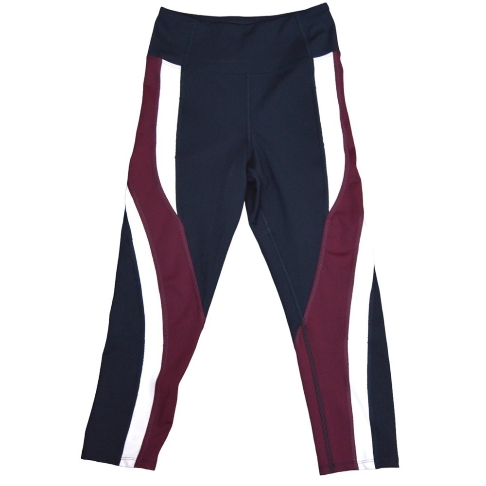 Aurique Color‎ Block Capri Sport Leggings, Size Small
